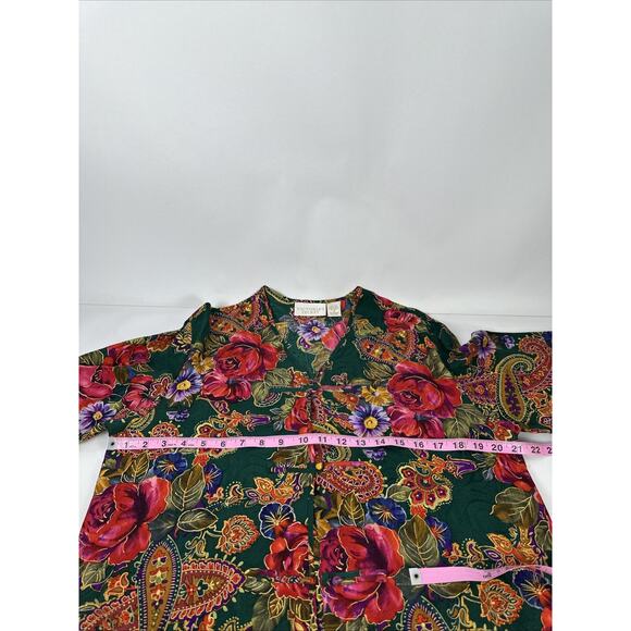 Vintage Victoria Secret Paisley Floral Button Kimono Robe 100% Silk Size Small - Picture 6 of 8